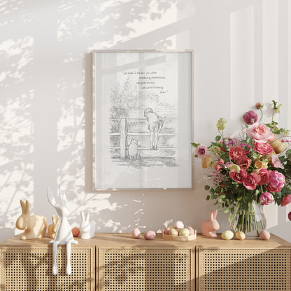 Winnie the Pooh Quote Print: Vintage Style Illustration