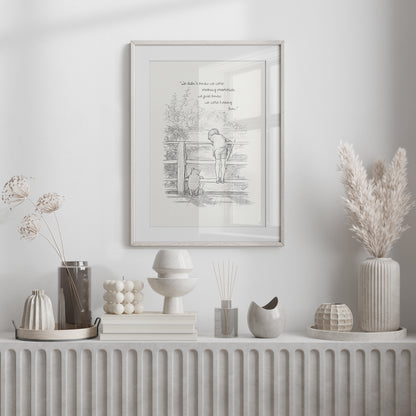 Winnie the Pooh Quote Print: Vintage Style Illustration