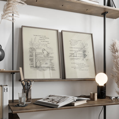 Winnie the Pooh Quote Print: Vintage Style Illustration